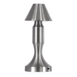 GloboStar® LUNNA 76478 Επαναφορτιζόμενο Επιτραπέζιο Φωτιστικό Πορτατίφ LED 1.5W 105lm 120° DC 5V IP44 CCT Ultra Θερμό 1500K - Φυσικό Λευκό 4500K - Ψυχρό Λευκό 6000K Dimmable Ασημί Πλαστικό - Μ9 x Π9 x Υ23cm - 2 Χρόνια Εγγύηση - Image 3