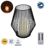 GloboStar® CANDLE 76494 Διακοσμητικό Realistic Κερί με LED Εφέ Κινούμενης Φλόγας - Μπαταρίας 2 x AA (Δεν Συμπεριλαμβάνονται) & Ασύρματο Χειριστήριο IR Θερμό Λευκό 2700K Dimmable Μαύρο Φ16 x Υ18cm