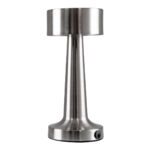 GloboStar® BELLA 76504 Επαναφορτιζόμενο Επιτραπέζιο Φωτιστικό Πορτατίφ LED 1.5W 105lm 120° DC 5V IP44 Θερμό Λευκό 2700K Dimmable Ασημί Αλουμίνιο - Μ9 x Π9 x Υ21cm - 2 Xρόνια Εγγύηση - Image 4