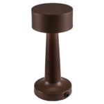 GloboStar® BELLA 76507 Επαναφορτιζόμενο Επιτραπέζιο Φωτιστικό Πορτατίφ LED 1.5W 105lm 120° DC 5V IP44 Θερμό Λευκό 2700K Dimmable Καφέ Αλουμίνιο - Μ9 x Π9 x Υ21cm - 2 Xρόνια Εγγύηση - Image 5