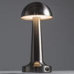 GloboStar® COCO 76510 Επαναφορτιζόμενο Επιτραπέζιο Φωτιστικό Πορτατίφ LED 1.5W 105lm 120° DC 5V IP44 Θερμό Λευκό 2700K Dimmable Ασημί Αλουμίνιο - Μ10 x Π10 x Υ22cm - 2 Xρόνια Εγγύηση - Image 3