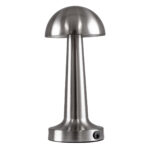GloboStar® COCO 76510 Επαναφορτιζόμενο Επιτραπέζιο Φωτιστικό Πορτατίφ LED 1.5W 105lm 120° DC 5V IP44 Θερμό Λευκό 2700K Dimmable Ασημί Αλουμίνιο - Μ10 x Π10 x Υ22cm - 2 Xρόνια Εγγύηση - Image 4