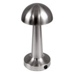 GloboStar® COCO 76510 Επαναφορτιζόμενο Επιτραπέζιο Φωτιστικό Πορτατίφ LED 1.5W 105lm 120° DC 5V IP44 Θερμό Λευκό 2700K Dimmable Ασημί Αλουμίνιο - Μ10 x Π10 x Υ22cm - 2 Xρόνια Εγγύηση - Image 5