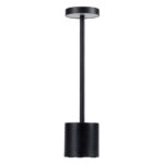 GloboStar® JOJO 76520 Επαναφορτιζόμενο Επιτραπέζιο Φωτιστικό Πορτατίφ LED 1.5W 105lm 120° DC 5V IP44 CCT Ultra Θερμό 1500K - Φυσικό Λευκό 4500K - Ψυχρό Λευκό 6000K Dimmable Μαύρο Αλουμίνιο - Μ8 x Π8 x Υ34cm - 2 Χρόνια Εγγύηση - Image 3