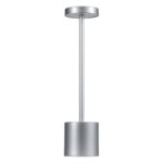 GloboStar® JOJO 76521 Επαναφορτιζόμενο Επιτραπέζιο Φωτιστικό Πορτατίφ LED 1.5W 105lm 120° DC 5V IP44 CCT Ultra Θερμό 1500K - Φυσικό Λευκό 4500K - Ψυχρό Λευκό 6000K Dimmable Ασημί Αλουμίνιο - Μ8 x Π8 x Υ34cm - 2 Χρόνια Εγγύηση - Image 3