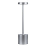 GloboStar® JOJO 76521 Επαναφορτιζόμενο Επιτραπέζιο Φωτιστικό Πορτατίφ LED 1.5W 105lm 120° DC 5V IP44 CCT Ultra Θερμό 1500K - Φυσικό Λευκό 4500K - Ψυχρό Λευκό 6000K Dimmable Ασημί Αλουμίνιο - Μ8 x Π8 x Υ34cm - 2 Χρόνια Εγγύηση - Image 4