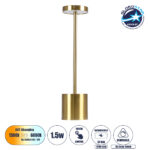 GLOBOSTAR® JOJO 76523 Μοντέρνο Επιτραπέζιο Φωτιστικό LED 1.5W 105lm 120° DC 5V με USB με Επαναφορτιζόμενη Μπαταρία Li-ion 3.7V 1800mAh IP44 Ρυθμιζόμενο Λευκό CCT με Αφή 1500K/4500K/6000K Dimmable - Lumileds SMD Chip - Χρυσό - Μ8 x Π8 x Υ34cm - 2 Χρόνια Εγγύηση