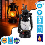 GLOBOSTAR® FIREWATCH 76546 Διακοσμητικό Φαναράκι LED 10W 500lm 360° Επαναφορτιζόμενο DC 5V με Μπαταρίες 2x18650 IP20 Ultra Θερμό Λευκό 1800K - Μ15 x Π11.5 x Υ23.5cm - 2 Χρόνια Εγγύηση