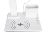GLOBOSTAR® ZENTIME 76554 Μοντέρνο Επιτραπέζιο Φωτιστικό Γραφείου με Ασύρματη Φόρτιση 15W 3A & Ψηφιακό Ρολόι LED 3.5W 350lm 120° DC 5V με USB-C IP20 Ρυθμιζόμενο Λευκό CCT με Αφή 2700K/4500K/6000K Dimmable - Sanan SMD Chip - Μαύρο - Μ19.5 x Π14.5 x Υ38.8cm - 2 Χρόνια Εγγύηση - Image 6