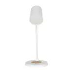 GLOBOSTAR® LUCORA 76555 Μοντέρνο Επιτραπέζιο Φωτιστικό Γραφείου με Ασύρματη Φόρτιση 10W 2A & 4W Bluetooth Ηχείο LED 3W 300lm 120° DC 5V με USB-C IP20 Ρυθμιζόμενο Λευκό CCT με Αφή 2700K/4500K/6000K Dimmable - Sanan SMD Chip - Λευκό - Μ12 x Π12 x Υ32cm - 2 Χρόνια Εγγύηση - Image 3