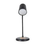 GLOBOSTAR® LUCORA 76556 Μοντέρνο Επιτραπέζιο Φωτιστικό Γραφείου με Ασύρματη Φόρτιση 10W 2A & 4W Bluetooth Ηχείο LED 3W 300lm 120° DC 5V με USB-C IP20 Ρυθμιζόμενο Λευκό CCT με Αφή 2700K/4500K/6000K Dimmable - Sanan SMD Chip - Μαύρο - Μ12 x Π12 x Υ32cm - 2 Χρόνια Εγγύηση - Image 3