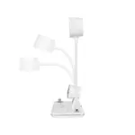 GLOBOSTAR® OLDY 76557 Μοντέρνο Επιτραπέζιο Φωτιστικό Γραφείου με Ασύρματη Φόρτιση 15W 3A, 5W Bluetooth Ηχείο & Ψηφιακό Ρολόι LED 3W 300lm 120° DC 5V με USB-C IP20 Ρυθμιζόμενο Λευκό CCT με Αφή 2700K/4500K/6000K Dimmable - Sanan SMD Chip - Λευκό - Μ13 x Π25 x Υ43cm - 2 Χρόνια Εγγύηση - Image 2