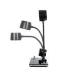 GLOBOSTAR® OLDY 76563 Μοντέρνο Επιτραπέζιο Φωτιστικό Γραφείου με Ασύρματη Φόρτιση 15W 3A, 5W Bluetooth Ηχείο & Ψηφιακό Ρολόι LED 3W 300lm 120° DC 5V με USB-C IP20 Ρυθμιζόμενο Λευκό CCT με Αφή 2700K/4500K/6000K Dimmable - Sanan SMD Chip - Μαύρο - Μ13 x Π25 x Υ43cm - 2 Χρόνια Εγγύηση - Image 2