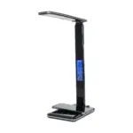 GLOBOSTAR® ZENTIME 76564 Μοντέρνο Επιτραπέζιο Φωτιστικό Γραφείου με Ασύρματη Φόρτιση 10W 2A & Ψηφιακό Ρολόι LED 3.5W 350lm 120° DC 5V με USB-C IP20 Ρυθμιζόμενο Λευκό CCT με Αφή 2700K/4500K/6000K Dimmable - Sanan SMD Chip - Μαύρο - Μ18 x Π12 x Υ40cm - 2 Χρόνια Εγγύηση - Image 5