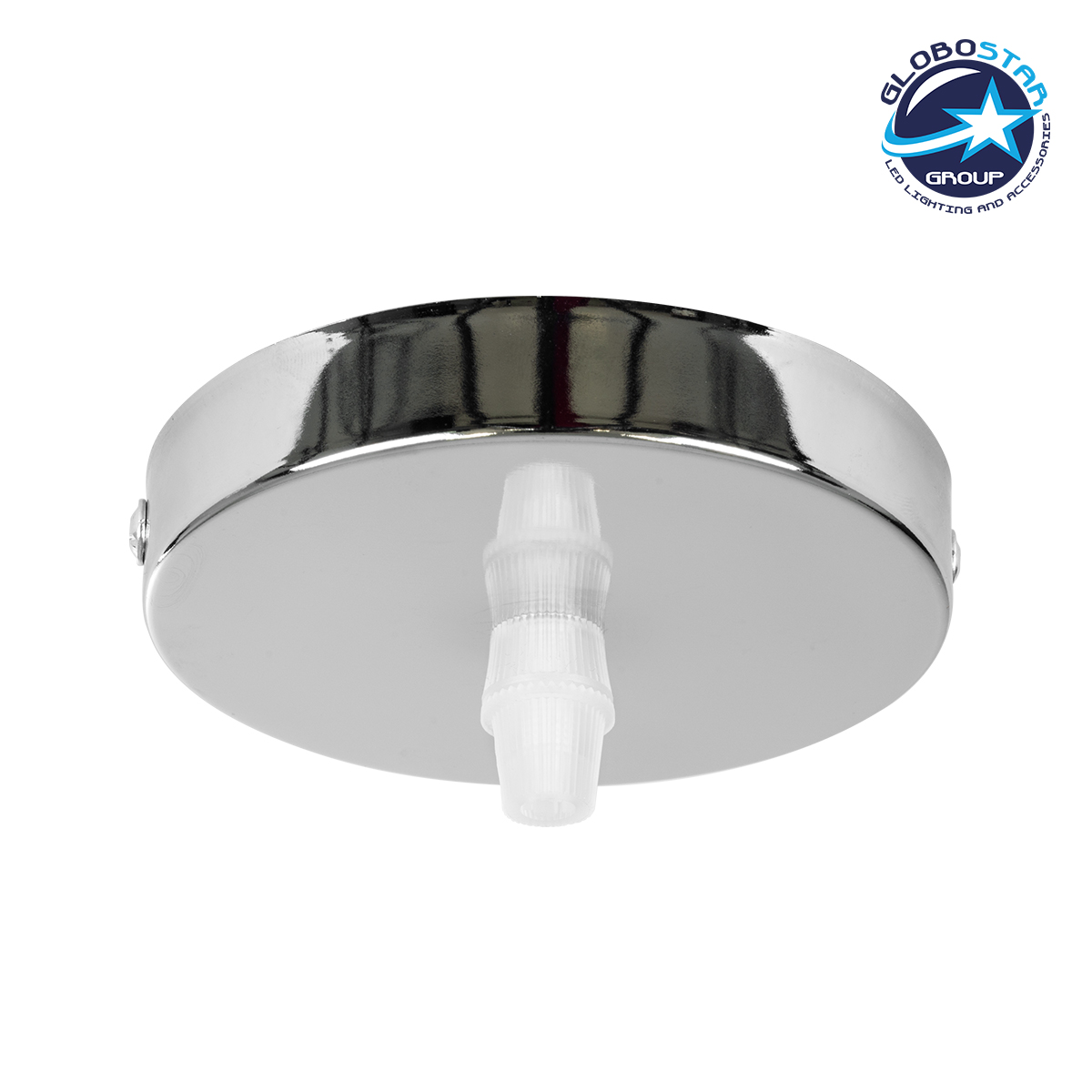 77502_1 GloboStar® DIY 77502 Επιτοίχια Στρογγυλή Ροζέτα - Βάση για 1 Κρεμαστό Φωτιστικό - Φ10 x Υ2cm - Χρώμιο / Νίκελ - Μεταλλικό - 5 Χρόνια Εγγύηση - Image 1