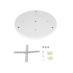 GloboStar® DIY 77540 Επιτοίχια Στρογγυλή Ροζέτα - Βάση για 3 Κρεμαστά Φωτιστικά - Φ40 x Υ3cm - Λευκό - Μεταλλικό - 5 Χρόνια Εγγύηση - Image 3