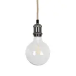 GLOBOSTAR® WHIP 77663 Μοντέρνο DIY Φωτιστικό με Υφασμάτινο Καλώδιο, Ντουί 1 x E27, Διακόπτη On/Off & Πρίζα AC 220-240V IP20 - Μπεζ & Μαύρο Νίκελ - Μ150 x Π4 x Υ4cm - Image 4