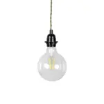GLOBOSTAR® WHIP 77667 Μοντέρνο DIY Φωτιστικό με Πλεκτό Καλώδιο, Ντουί 1 x E27, Διακόπτη On/Off & Πρίζα AC 220-240V IP20 - Χακί & Μαύρο - Μ150 x Π5.8 x Υ5.8cm - Image 4