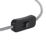 GLOBOSTAR® WHIP 77668 Μοντέρνο DIY Φωτιστικό με Υφασμάτινο Καλώδιο, Ντουί 1 x E27, Διακόπτη On/Off & Πρίζα AC 220-240V IP20 - Λευκό & Μαύρο - Μ150 x Π5.8 x Υ5.8cm - Image 4