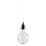 GLOBOSTAR® WHIP 77668 Μοντέρνο DIY Φωτιστικό με Υφασμάτινο Καλώδιο, Ντουί 1 x E27, Διακόπτη On/Off & Πρίζα AC 220-240V IP20 - Λευκό & Μαύρο - Μ150 x Π5.8 x Υ5.8cm - Image 5