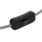 GLOBOSTAR® WHIP 77670 Μοντέρνο DIY Υφασμάτινο Καλώδιο με Διακόπτη On/Off AC 220-240V IP20 - Λευκό & Μαύρο - Μ140 x Π2.7 x Υ1.9cm - Image 3