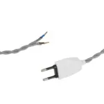 GLOBOSTAR® WHIP 77674 Μοντέρνο DIY Πλεκτό Καλώδιο με Διακόπτη On/Off AC 220-240V IP20 - Γκρι & Λευκό - Μ140 x Π2.7 x Υ1.9cm - Image 2