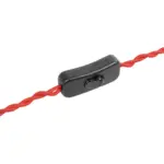 GLOBOSTAR® WHIP 77675 Μοντέρνο DIY Πλεκτό Καλώδιο με Διακόπτη On/Off AC 220-240V IP20 - Κόκκινο & Μαύρο - Μ140 x Π2.7 x Υ1.9cm - Image 3