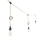 GLOBOSTAR® WHIP 77676 Μοντέρνο DIY Φωτιστικό με Υφασμάτινο Καλώδιο, Ντουί 3 x E27, Διακόπτη On/Off & Πρίζα AC 220-240V IP20 - Μπεζ & Μαύρο - Μ650 x Π5.5 x Υ100cm - Image 2