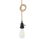 GLOBOSTAR® WHIP 77676 Μοντέρνο DIY Φωτιστικό με Υφασμάτινο Καλώδιο, Ντουί 3 x E27, Διακόπτη On/Off & Πρίζα AC 220-240V IP20 - Μπεζ & Μαύρο - Μ650 x Π5.5 x Υ100cm - Image 3
