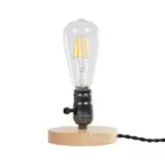 GLOBOSTAR® NOX 77700 Μοντέρνο Επιτραπέζιο Φωτιστικό Πορτατίφ με Ντουί 1 x E27 AC 220-240V IP20 - Μπεζ & Μαύρο - Μ12 x Π12 x Υ9cm - Image 3