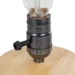 GLOBOSTAR® NOX 77700 Μοντέρνο Επιτραπέζιο Φωτιστικό Πορτατίφ με Ντουί 1 x E27 AC 220-240V IP20 - Μπεζ & Μαύρο - Μ12 x Π12 x Υ9cm - Image 5