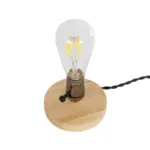 GLOBOSTAR® NOX 77701 Μοντέρνο Επιτραπέζιο Φωτιστικό Πορτατίφ με Ντουί 1 x E27 AC 220-240V IP20 - Μπεζ & Μπρούτζινο - Μ12 x Π12 x Υ9cm - Image 4