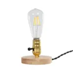 GLOBOSTAR® NOX 77702 Μοντέρνο Επιτραπέζιο Φωτιστικό Πορτατίφ με Ντουί 1 x E27 AC 220-240V IP20 - Μπεζ & Χρυσό - Μ12 x Π12 x Υ9cm - Image 3
