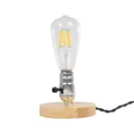 GLOBOSTAR® NOX 77703 Μοντέρνο Επιτραπέζιο Φωτιστικό Πορτατίφ με Ντουί 1 x E27 AC 220-240V IP20 - Μπεζ & Ασημί - Μ12 x Π12 x Υ9cm - Image 3