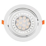 GLOBOSTAR® VITA 77850 Χωνευτή Κινούμενη Βάση για Σποτ AR111 για Ντουί GU10/GU5.3 IP20 - Λευκό - Μ17 x Π17 x Υ4.5cm / Q16cm - Image 6