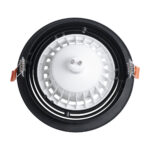GLOBOSTAR® VITA 77851 Χωνευτή Κινούμενη Βάση για Σποτ AR111 για Ντουί GU10/GU5.3 IP20 - Μαύρο Ματ - Μ18 x Π18 x Υ4.5cm / Q16.5cm - Image 5