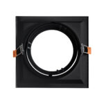 GLOBOSTAR® VITA 77853 Χωνευτή Κινούμενη Βάση για Σποτ AR111 για Ντουί GU10/GU5.3 IP20 - Μαύρο Ματ - Μ18 x Π18 x Υ4.5cm / Q17.5 x 17.5cm - Image 3