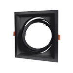 GLOBOSTAR® VITA 77853 Χωνευτή Κινούμενη Βάση για Σποτ AR111 για Ντουί GU10/GU5.3 IP20 - Μαύρο Ματ - Μ18 x Π18 x Υ4.5cm / Q17.5 x 17.5cm - Image 4