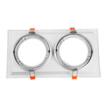 GLOBOSTAR® VITA 77854 Χωνευτή Κινούμενη Βάση για 2 x Σποτ AR111 για Ντουί GU10/GU5.3 IP20 - Λευκό - Μ33.5 x Π18 x Υ5.5cm / Q32.5 x 17cm - Image 3