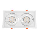 GLOBOSTAR® VITA 77854 Χωνευτή Κινούμενη Βάση για 2 x Σποτ AR111 για Ντουί GU10/GU5.3 IP20 - Λευκό - Μ33.5 x Π18 x Υ5.5cm / Q32.5 x 17cm - Image 6
