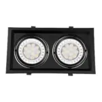 GLOBOSTAR® VITA 77855 Χωνευτή Κινούμενη Βάση για 2 x Σποτ AR111 για Ντουί GU10/GU5.3 IP20 - Μαύρο Ματ - Μ33.5 x Π18 x Υ5.5cm / Q32.5 x 17cm - Image 5