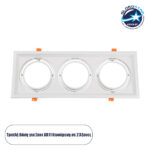GLOBOSTAR® VITA 77856 Χωνευτή Κινούμενη Βάση για 3 x Σποτ AR111 για Ντουί GU10/GU5.3 IP20 - Λευκό - Μ48.7 x Π18 x Υ5.5cm / Q47.5 x 17cm
