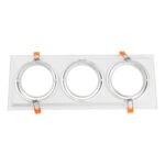 GLOBOSTAR® VITA 77856 Χωνευτή Κινούμενη Βάση για 3 x Σποτ AR111 για Ντουί GU10/GU5.3 IP20 - Λευκό - Μ48.7 x Π18 x Υ5.5cm / Q47.5 x 17cm - Image 3