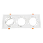 GLOBOSTAR® VITA 77856 Χωνευτή Κινούμενη Βάση για 3 x Σποτ AR111 για Ντουί GU10/GU5.3 IP20 - Λευκό - Μ48.7 x Π18 x Υ5.5cm / Q47.5 x 17cm - Image 4