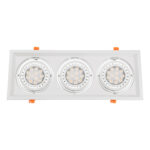 GLOBOSTAR® VITA 77856 Χωνευτή Κινούμενη Βάση για 3 x Σποτ AR111 για Ντουί GU10/GU5.3 IP20 - Λευκό - Μ48.7 x Π18 x Υ5.5cm / Q47.5 x 17cm - Image 6