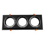 GLOBOSTAR® VITA 77857 Χωνευτή Κινούμενη Βάση για 3 x Σποτ AR111 για Ντουί GU10/GU5.3 IP20 - Μαύρο Ματ - Μ48.7 x Π18 x Υ5.5cm / Q47.5 x 17cm - Image 3