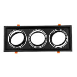 GLOBOSTAR® VITA 77857 Χωνευτή Κινούμενη Βάση για 3 x Σποτ AR111 για Ντουί GU10/GU5.3 IP20 - Μαύρο Ματ - Μ48.7 x Π18 x Υ5.5cm / Q47.5 x 17cm - Image 4