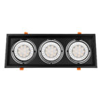 GLOBOSTAR® VITA 77857 Χωνευτή Κινούμενη Βάση για 3 x Σποτ AR111 για Ντουί GU10/GU5.3 IP20 - Μαύρο Ματ - Μ48.7 x Π18 x Υ5.5cm / Q47.5 x 17cm - Image 6