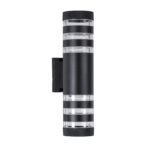 GLOBOSTAR® ORION 77883 Μοντέρνο Φωτιστικό Τοίχου - Απλίκα με Ντουί 2 x GU10 AC 220-240V Αδιάβροχο IP65 - Μαύρο Ματ - Μ9 x Π15 x Υ35.5cm - Image 3