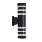 GLOBOSTAR® ORION 77883 Μοντέρνο Φωτιστικό Τοίχου - Απλίκα με Ντουί 2 x GU10 AC 220-240V Αδιάβροχο IP65 - Μαύρο Ματ - Μ9 x Π15 x Υ35.5cm - Image 6